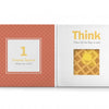 A spread from Think Squares! by Schiffer Publishing, Ltd. features 1 Yummy Square on the left and a right page with “Think Then lift the flap to see!” hiding a lattice-topped pie behind a flap with a small yellow shape.