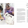 Three women in gloves examine and photograph a white sculpture during an art exhibit. On the right page is Schiffer Publishing, Ltd.’s "From Storage to Studio," featuring an article titled "Reflexive Relevance" by Jennifer A. Zwilling.