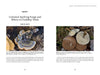 Left: Close-up of turkey tail fungi with wavy, banded caps on spalting wood. Right: Three round, brown polypore fungi on mossy ground. Photo from "Spalting 101" by Schiffer Publishing, Ltd.