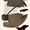 A brown cowboy hat, black sunglasses, sheriff's badge, and neon-accented guitar sit on a star-patterned backdrop—perfect for inspiring ‘Yikes! Santa Claus is in His Underpants!’ by Schiffer Publishing, Ltd. or a creative dress-up Santa adventure.