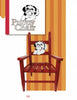 A children's chair inspired by "Creating Decorative Chairs for Children" from Schiffer Publishing, Ltd. is set against orange stripes, featuring a cartoon puppy face—ideal for adding playful decor to kids’ rooms.