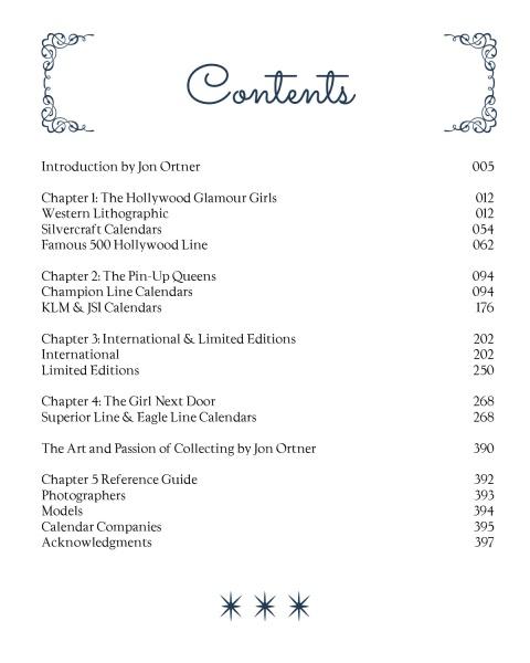 Calendar Girls, Sex Goddesses, and Pin-Up Queens by Jon Ortner: Table of Contents
