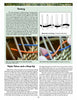 A magazine page features "Weaving on Gourds" by Schiffer Publishing, Ltd., illustrating the twining weaving technique with diagrams, close-up photos of hands weaving colored materials on gourds, and detailed step-by-step instructions.