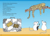 Two white mice gaze at a leopard on a tree branch, above an illustrated suitcase with animal prints. Set against a blue sky and sandy ground, this charming Zendoodle for Children book cover is from Schiffer Publishing, Ltd.