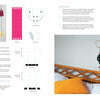 An open "Paper Joy for Every Room" by Schiffer Publishing, Ltd. displays a llama mobile craft: illustrated templates and steps on the left, and DIY paper decor projects with instructions plus a photo of the finished mobile above a bed on the right.