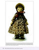 The Schiffer Publishing, Ltd. Dollhouse and Miniature Dolls features a handmade cloth doll in a brown floral dress, tan bonnet with a brown ribbon, and greenish socks, standing upright against a plain white background.