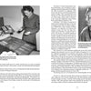 A woman in military uniform examines dental instruments on one page, while a serious man in uniform appears on the other—both featured in "Monetary Men" by Schiffer Publishing, Ltd., a book exploring dental history and WWII treasures.