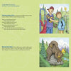 Four illustrations from "Have You Heard?" by Schiffer Publishing, Ltd. show a child hugging their mother, kids at play, a child with an action figure, and a bear by rocks—each image shares values and lessons inspired by the Ten Commandments.