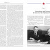 A book spread from "Tupolev Tu-16" by Schiffer Publishing, Ltd. has dense text on the left and the chapter title "Antecedents and Precursors: In Search of the Optimum Solution" above a B&W photo of two men discussing a Soviet medium bomber on the right.