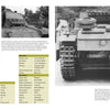 A book spread from Schiffer Publishing, Ltd.'s "Sturmgeschütz" shows WWII German tanks and Sturmgeschütz vehicles on forest roads with black-and-white photos, close-ups, data tables, and details on the Ausf H variant.