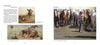 A two-page spread from "Western Art of the Twenty-First Century" by Schiffer Publishing, Ltd. features paintings of horses and cowboys, including a large scene of a cowboy among a herd, with text framing the vibrant images.