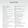 A location index in UFO Conspiracy by Schiffer Publishing, Ltd. lists cities, states, and countries—like England, Alaska, and Pennsylvania—with page numbers for each government conspiracy or UFO sighting entry.