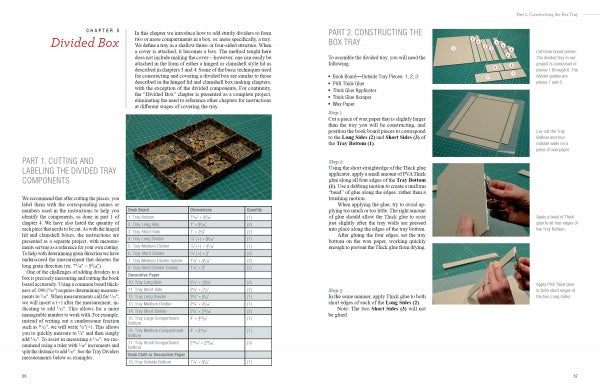 Constructing and Covering Boxes by Schiffer Publishing, Ltd. is a book filled with creative box-making techniques and inspiring uses of book board for decorative boxes.
