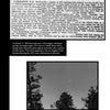 Shown are two black-and-white photos and captions from Schiffer Publishing, Ltd.'s UFOs Over New Mexico, referencing sightings including Roswell and incidents from 1950 and 1967, beneath a headline about saucers in formation.