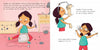 From "Geraldine and the Most Spectacular Science Project" by Schiffer Publishing, Ltd.: Geraldine invents in her room, surrounded by tools, using a toaster to build and proudly displaying her new toilet paper dispenser amid creative chaos.