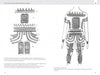 Two black-and-white illustrations from "Lexicon of Tribal Tattoos" (Schiffer Publishing, Ltd.) show a labeled schematic and tattoos on a human figure’s back, arms, and legs, capturing various traditional tattoo cultures.