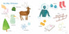 Lili's Seasons by Schiffer Publishing, Ltd. features illustrated winter items—hot chocolate, beanie cap, deer, snowman, fir tree, and more—all labeled with text. A perfect picture book for ages 4-8 in the On the Fingertips series.