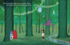 In "If You Give the Puffin a Muffin" by Schiffer Publishing, Ltd., a puffin apologizes to a girl startled by a purple bird near a tiny red door in the woods, with lanterns and fairy lights glowing in the whimsical scene.