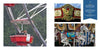 Left: A rain-soaked Ferris wheel at a Pennsylvania fair. Right top: Golden and red carousel decor. Right bottom: Close-up of blue, white, and gold carousel horses, from "Scenes from the Country Fair" by Schiffer Publishing, Ltd.