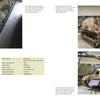 Two museum display photos of a German WWII Hummel self-propelled artillery, plus a specs table, with detailed views of its exterior, camouflage, and tracks. From "Hummel and Nashorn/Hornisse" by Schiffer Publishing, Ltd.