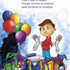 A boy stands among bright gift boxes and balloons, holding plain white socks with a disappointed look. Why are birthday gifts always boring? Maybe he needs Monkey of the Month from Schiffer Publishing, Ltd.!.