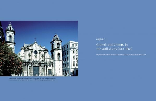 A historic stone cathedral with baroque details stands in sunlight under a clear sky, echoing classic Havana style. On the right: “Havana Forever by Schiffer Publishing, Ltd.”.