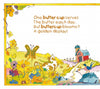 Charming scene with cat, bluebird, butterfly, yellow flowers, and a barn—just right for "Double-Talk: Word Sense and Nonsense" (Schiffer Publishing, Ltd.), a playful children's book exploring homophones. Text: "One buttercup serves the butter each day. But buttercup blooms? A golden display!.