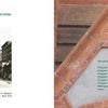 Left: Black-and-white photo of a 1903 street view with storefronts and a prominent SIGNS sign, evoking New York City ghost signs. Right: Architectural detail close-up with a green table of contents. From Ghost Signs by Schiffer Publishing, Ltd.