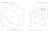 Sewing Simple Softies with 17 Amazing Designers by Schiffer Publishing, Ltd. includes two pages of sewing templates: one with flower and leaf outlines, the other with tooth tiger parts—ideal for Sew a Softie and kids' sewing projects.