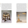 A spread from "Making Good" by Schiffer Publishing, Ltd. shows two pages with text and photos: a geometric wooden desk on the left and an articulated wooden desk lamp on the right, showcasing Garry Knox Bennett's sculptural furniture.