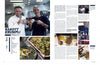 Two smiling men hold food containers in a kitchen. The left page displays a baked dish, while the right features cooking and wine as people prepare Rakott Krumpli, from The Athlete's Cookbook by Schiffer Publishing, Ltd.