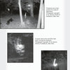A black-and-white page from Schiffer Publishing, Ltd.'s Haunted Finger Lakes shows three night photos by Jessica Smith in Caledonia near the region, with captions describing ghostly figures and energy ribbons among trees.