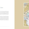 A two-page spread from Archipelago New York (Schiffer Publishing, Ltd.): the left page features the title and text, while the right displays a detailed nautical map of a sailing journey among New York City’s waterways and islands.