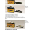 A catalog page from Schiffer Publishing, Ltd.’s Collecting Matchbox displays three collectible Matchbox police cars—green, black, and white—with original boxes, model numbers, release years, and prices for collectors’ reference.