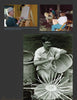 Three images from "Living Crafts, Historic Tools" by Schiffer Publishing, Ltd. show basket makers shaping baskets with hand tools, weaving outdoors in a group, and crafting large baskets surrounded by finished pieces and materials.
