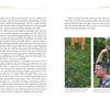 A book spread from "Knife Throwing Like the Pros" by Schiffer Publishing, Ltd. features instructions on breathing techniques with two photos: a straw target outdoors and a man drawing a bow outside—great for perfecting knife throwing skills.