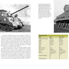Sherman Tank, Vol. 3 by Schiffer Publishing, Ltd. features two black-and-white WWII M4A2 Sherman tank photos, detailed views of their cannons and suspensions, plus pages with specs and variant comparisons.