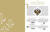 A two-page spread from Beyond Fabergé by Schiffer Publishing, Ltd. features beige and white decorative motifs on the left, with text on Russian jewelers (18th century–1917), a coat of arms, and short biographies on the right.