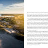 Aerial view from Art from above Cape Cod by Schiffer Publishing, Ltd., shows sandy dunes and water left; right side displays INTRODUCTION text, a drone photographer illustration, and a stylized eagle logo at the bottom.