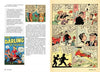 A two-page spread from "Eric Stanton & the History of the Bizarre Underground" by Schiffer Publishing, Ltd. showcases comic book covers, a biography of Eric Stanton, and colorful panels reminiscent of classic commercial fetish art.