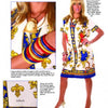 A woman showcases Schiffer Publishing, Ltd.'s Signature Prints, wearing a dress and necklace that highlight the brand's luxurious style.