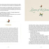 A two-page cream spread from Schiffer Publishing, Ltd.'s "The Empath's Quest" shows hummingbird art. The left, "CHOICES," discusses empathy; the right, "Lessons of the Geometry," explores destiny and life purpose in text below.