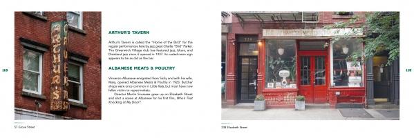 Side-by-side images: Arthur’s Tavern’s vintage sign and Albanese Meats & Poultry’s red facade. In "Ghost Signs" by Schiffer Publishing, Ltd., Frank Mastropolo explores downtown neighborhoods’ history and NYC’s iconic ghost signs.
