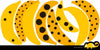Six illustrated bananas with different black spots are lined up; in the bottom right, a small cartoon animal peeks out, asking, "Did you spot me?"—a playful nod to seek-and-find skills in The Chameleon from Schiffer Publishing, Ltd.