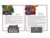 Discover Williamsburg A-Z by Schiffer Publishing, Ltd.—a vibrant brochure page with illustrated letters “E” and “F,” floral accents, and colonial houses, highlighting Colonial Williamsburg’s education and Fife and Drum Corps.