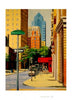 Philadelphia Originals" by Schiffer Publishing, Ltd. is a colorful painting featuring tall buildings, a green Cypress St sign, parked cars, trees, and three people walking along a sunlit Philadelphia street corner.
