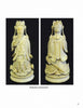 Front and back views from "Advanced Scrimshaw Techniques" by Schiffer Publishing, Ltd.: an intricately carved ivory figurine of a robed, armored figure on a round base with staff. Caption: “Missing pieces carved and in place.”.
