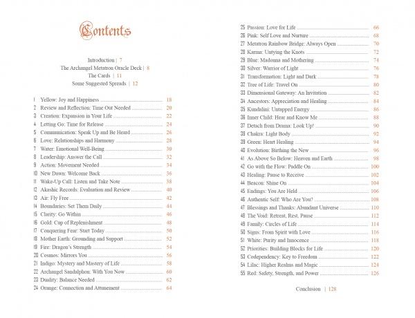 The Archangel Metatron Self-Mastery Oracle - Table of Contents