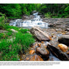 Along Route 7" by Schiffer Publishing, Ltd. showcases a serene forest waterfall, capturing the tranquil charm and scenic beauty often discovered in small town Americana.