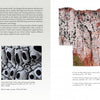 Artistry in Fiber, Vol. 1 by Schiffer Publishing, Ltd. displays a portrait, text, and contemporary fiber art, with black-and-white patterns and vibrant, textured garments inspired by nature and geology.